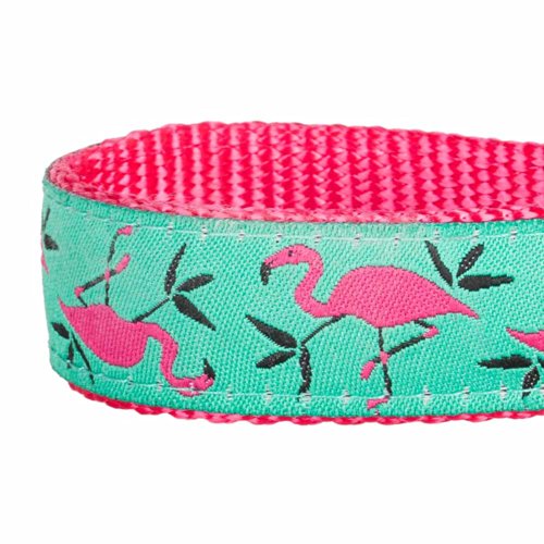 Pink Flamingo Adjustable Dog Collar for Medium Dogs