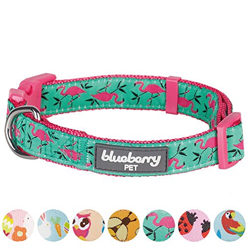 Pink Flamingo Adjustable Dog Collar for Medium Dogs