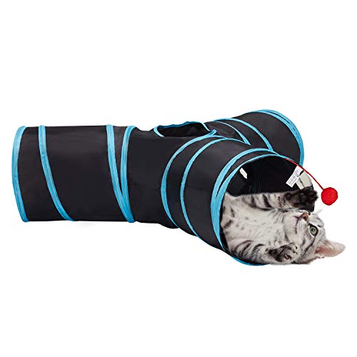 Collapsible 3-Way Cat Tunnel with Peek Holes