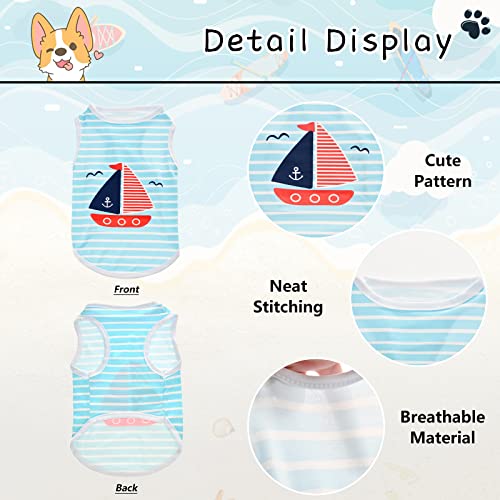 CooShou 4-Pack Pet Polka Dot & Stripe Shirts