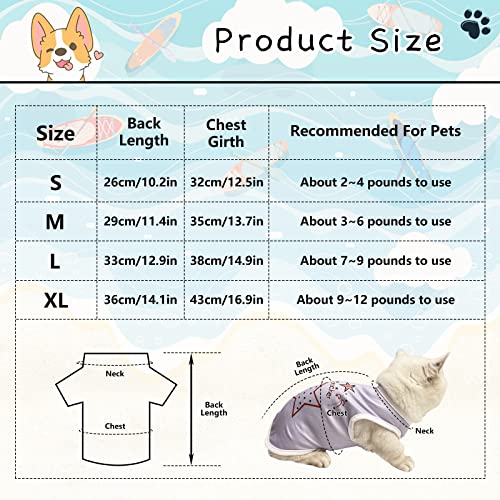 CooShou 4-Pack Pet Polka Dot & Stripe Shirts