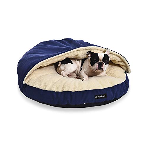Cozy Blue Pet Cave Bed for Large Dogs