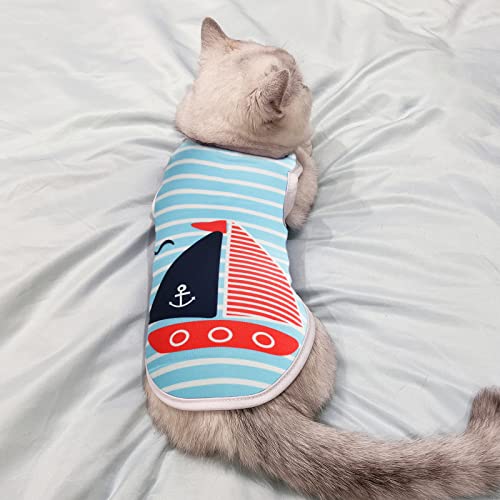 CooShou 4-Pack Pet Polka Dot & Stripe Shirts