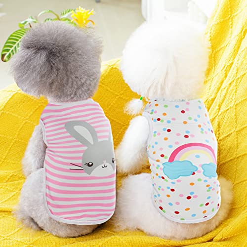 CooShou 4-Pack Pet Polka Dot & Stripe Shirts