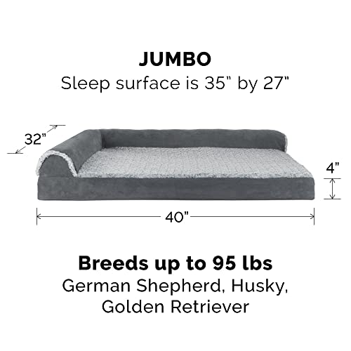 Orthopedic Dog Bed with Removable Bolsters - Jumbo
