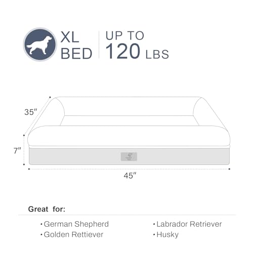 Yiruka XL Orthopedic Waterproof Dog Bed - Grey