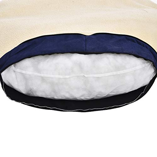 Cozy Blue Pet Cave Bed for Large Dogs