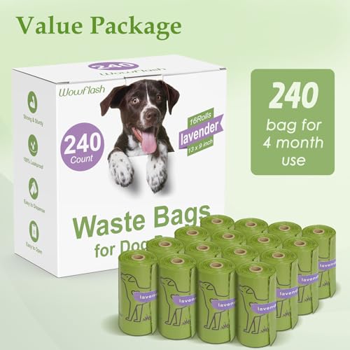 240 Lavender Scented Leakproof Dog Poop Bags
