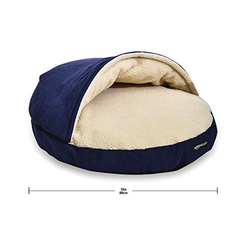 Cozy Blue Pet Cave Bed for Large Dogs