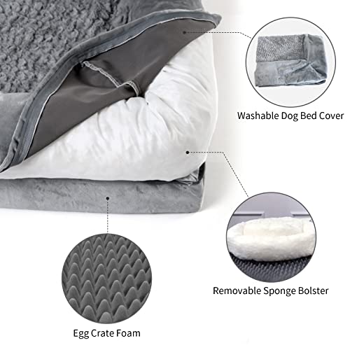 Yiruka XL Orthopedic Waterproof Dog Bed - Grey
