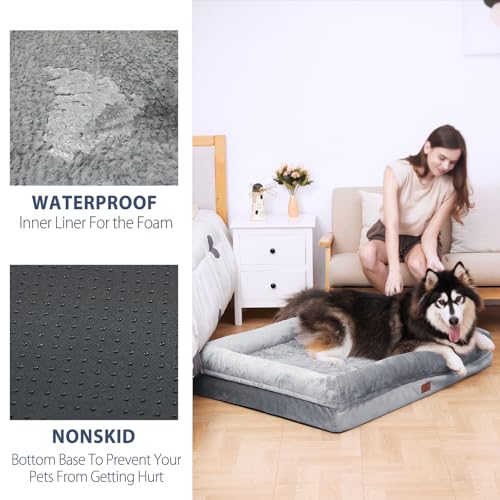 Yiruka XL Orthopedic Waterproof Dog Bed - Grey