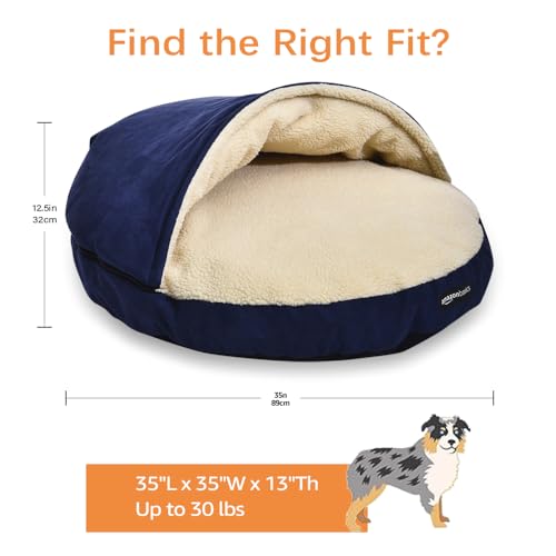 Cozy Blue Pet Cave Bed for Large Dogs