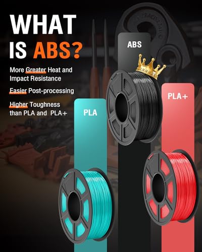 SUNLU Strong Black ABS Filament for FDM 3D Printers