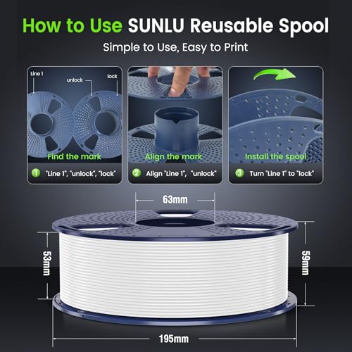 SUNLU PETG Filament 1.75mm - Black, Strong & Durable