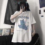 Kawaii Cartoon Print Loose Women's T-Shirt