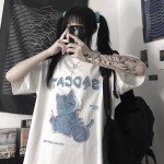 Kawaii Cartoon Print Loose Women's T-Shirt