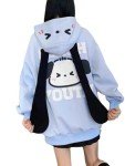Kawaii Long-Ear Puppy Hoodie Sweatshirt - Blue