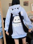 Kawaii Long-Ear Puppy Hoodie Sweatshirt - Blue