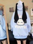 Kawaii Long-Ear Puppy Hoodie Sweatshirt - Blue