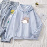 Kawaii Cute Cat Graphic Hoodie for Women