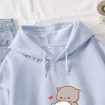Kawaii Cute Cat Graphic Hoodie for Women