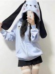 Kawaii Long-Ear Puppy Hoodie Sweatshirt - Blue