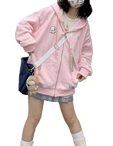 Kawaii Oversized Hoodie with Cute Cartoon Design