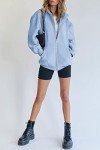 Kawaii Sky Blue Oversized Hoodie for Women