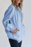 Kawaii Sky Blue Oversized Hoodie for Women