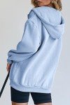 Kawaii Sky Blue Oversized Hoodie for Women