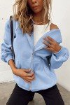 Kawaii Sky Blue Oversized Hoodie for Women