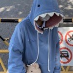 Cute Shark Hoodie Kawaii Plush Animal Sweatshirt