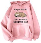 Cute Kawaii Sloth Hoodie for Teens - Pink