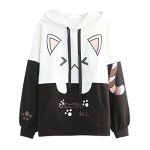 Kawaii Cartoon Cat Hoodie for Girls and Teens