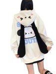 Kawaii Harajuku Puppy Hoodie Sweatshirt - Beige