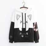 Kawaii Cartoon Cat Hoodie for Girls and Teens