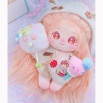 Kawaii 20cm Long Hair Girl Plush Doll