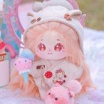 Kawaii 20cm Long Hair Girl Plush Doll