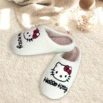 Kawaii Cat Plush Slippers for Women
