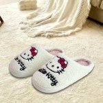 Kawaii Cat Plush Slippers for Women
