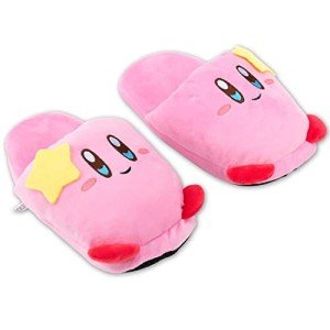 Cute Kirby Fuzzy Anime Slip-On Plush Slippers