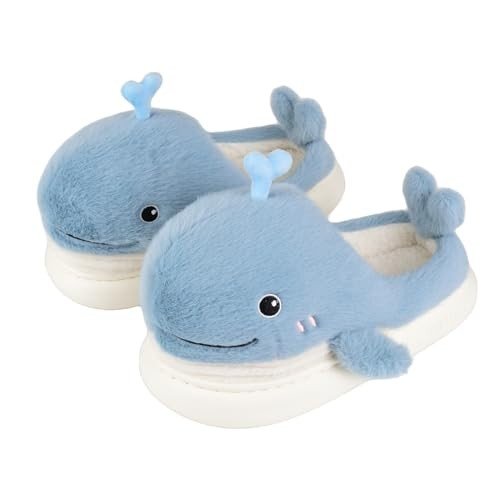 Kawaii Whale Plush Slippers for Cozy Comfort