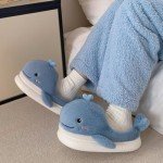 Kawaii Whale Plush Slippers for Cozy Comfort