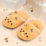 Kawaii Boba Bubble Tea Plush Slippers - Cute!