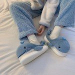 Kawaii Whale Plush Slippers for Cozy Comfort