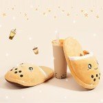 Kawaii Boba Bubble Tea Plush Slippers - Cute!