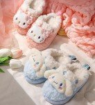 Cute Kawaii Pink Fuzzy Plush Slippers