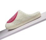 Kawaii Happy Cat Face Plush Slippers in Pink