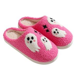 Kawaii Plush Ghost Halloween Slippers for All