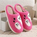 Kawaii Plush Ghost Halloween Slippers for All